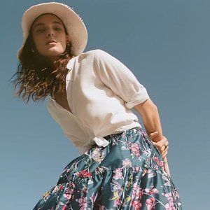 Anthropologie Denovo Tracie Tiered Maxi Skirt